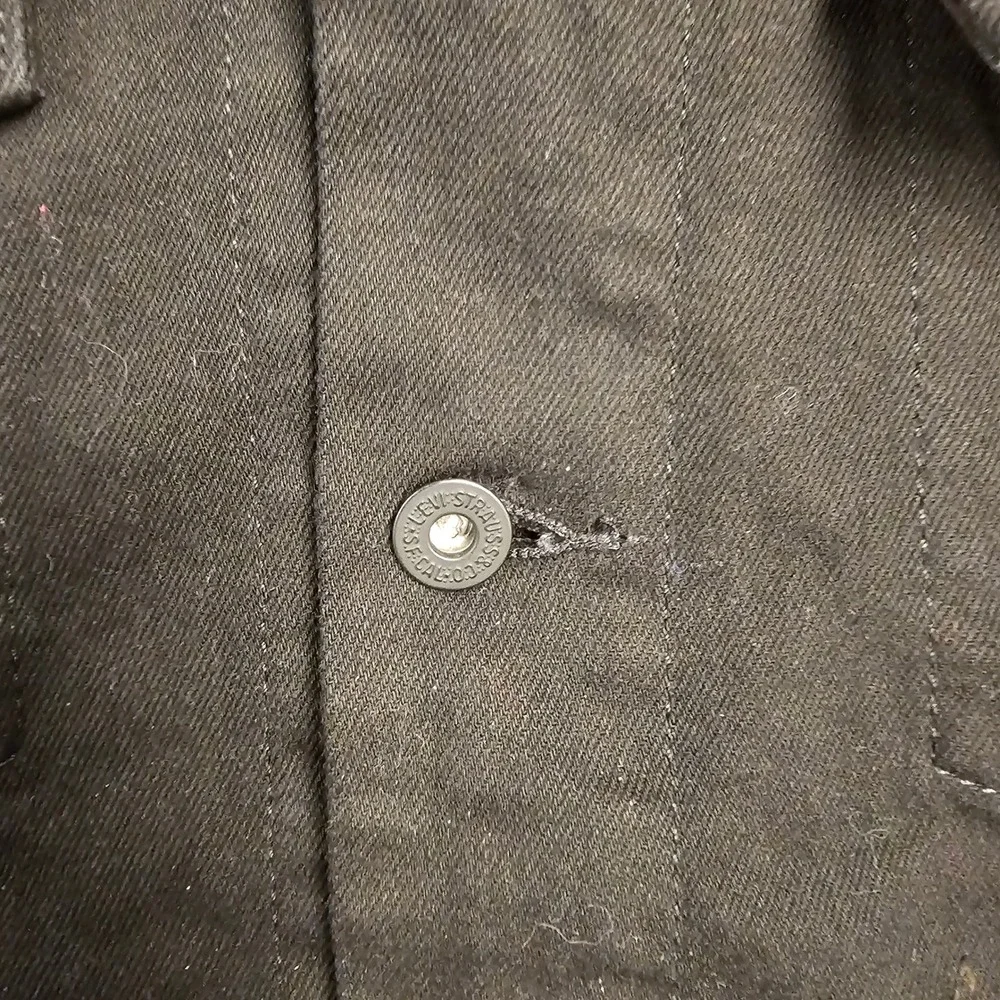 Levis Mens Black Denim Trucker Jacket Size 2XL Cotton Blend Button Up Outerwear